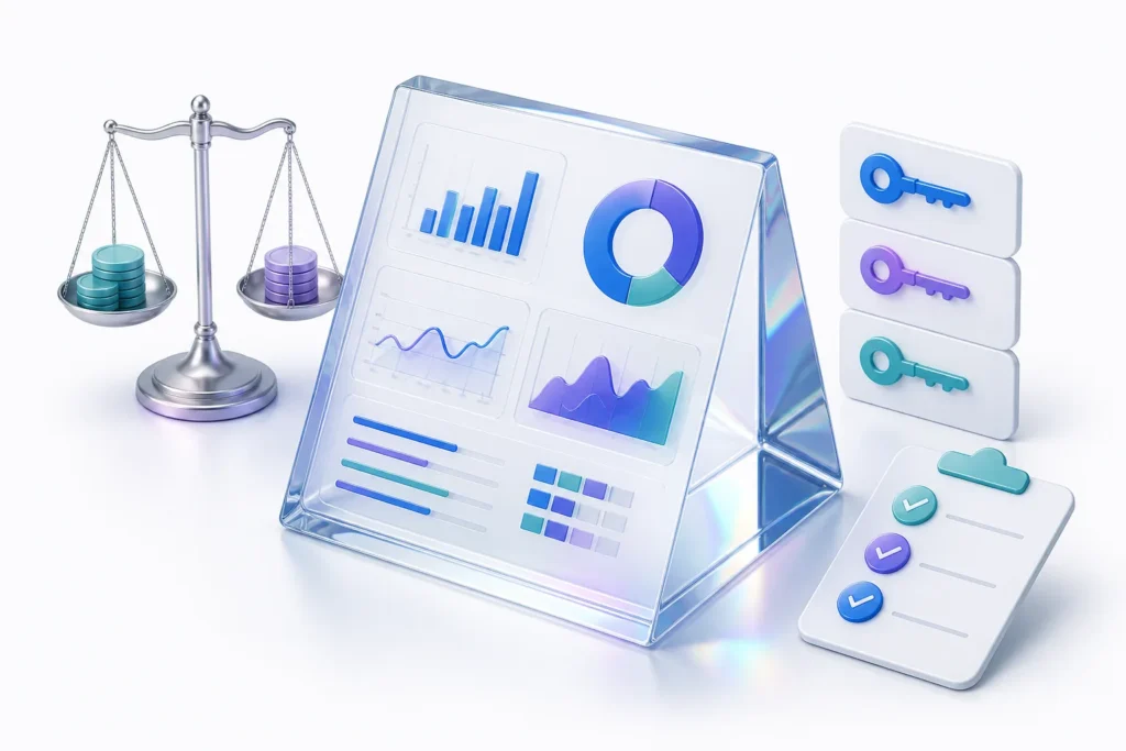 How do analytics tools and services compare on pricing, licensing, and minimum requirements?
