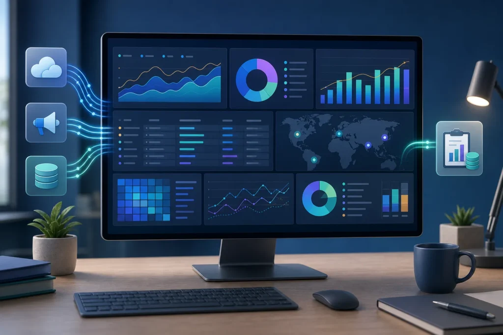 What data sources, software, and budget are needed to build a dashboard?